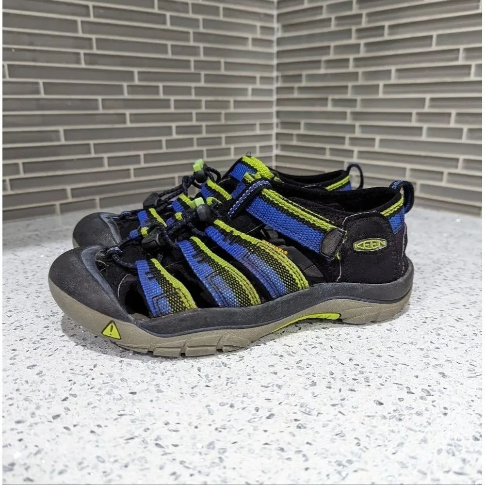 Keen Newport H2 Blue Green Black Striped Fisherman Water Hiking Sandal Boys 2